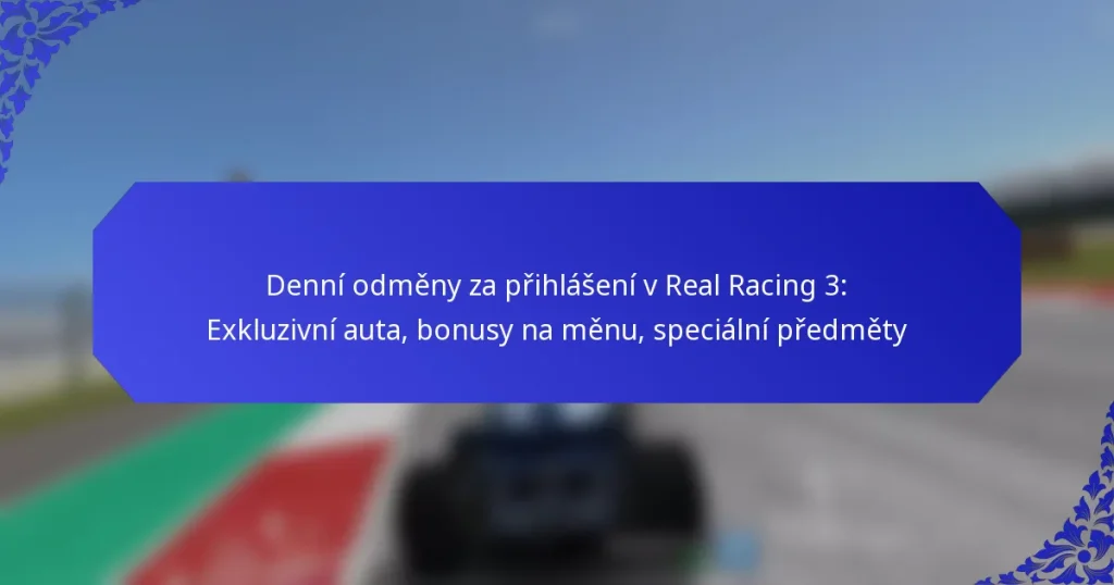 Denní odměny za přihlášení v Real Racing 3: Exkluzivní auta, bonusy na měnu, speciální předměty