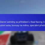 Denní odměny za přihlášení v Real Racing 3: Exkluzivní auta, bonusy na měnu, speciální předměty
