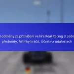Denní odměny za přihlášení ve hře Real Racing 3: Jedinečné předměty, Milníky hráčů, Účast na událostech