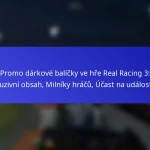 Promo dárkové balíčky ve hře Real Racing 3: Exkluzivní obsah, Milníky hráčů, Účast na událostech