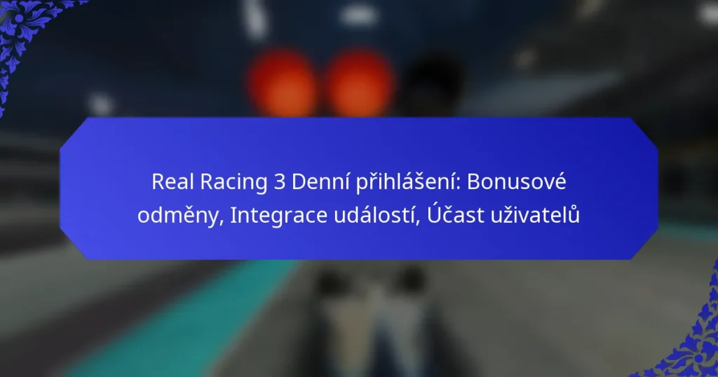 Real Racing 3 Denní přihlášení: Bonusové odměny, Integrace událostí, Účast uživatelů
