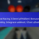 Real Racing 3 Denní přihlášení: Bonusové odměny, Integrace událostí, Účast uživatelů