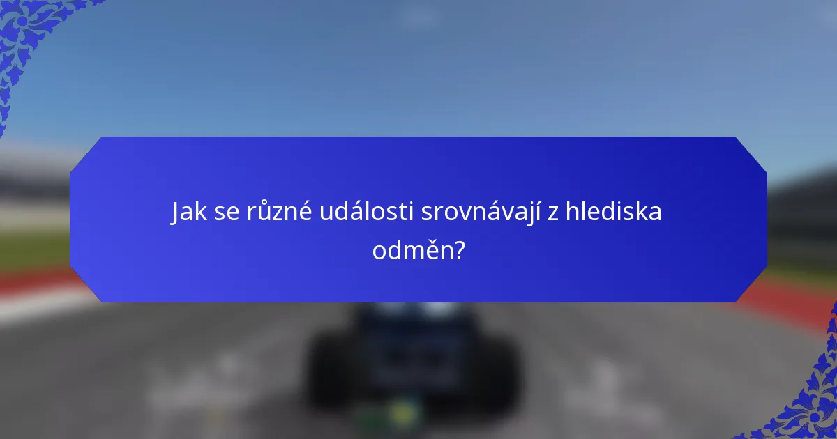Jak se různé události srovnávají z hlediska odměn?